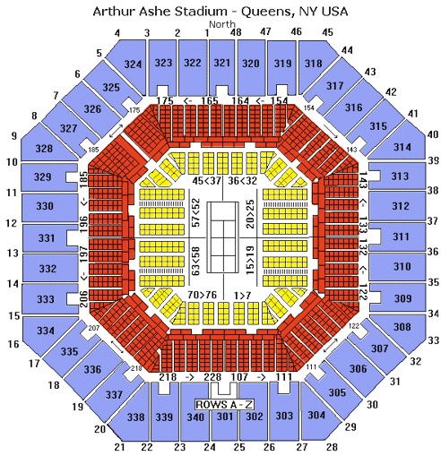 Arthur Ashe Stadium seating chart