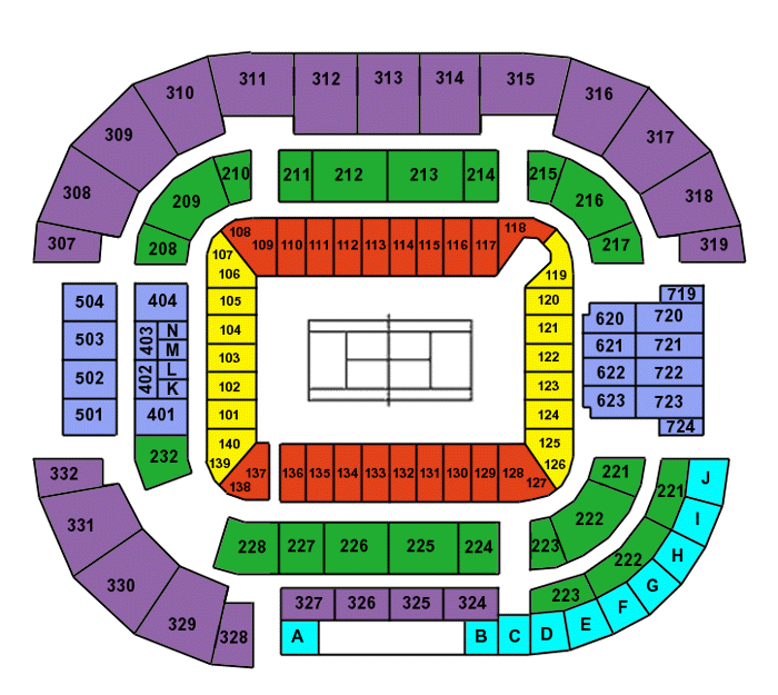 Lindner Family Tennis Center seating chart